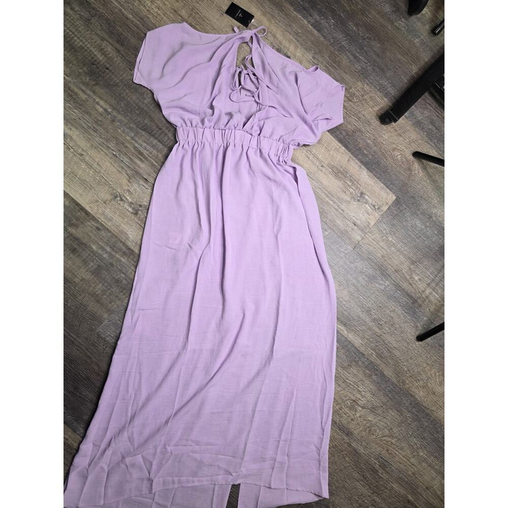 DEEPSELF Womens Size S Lavender Purple Maxi Dress Open Back Front Slit NWT - Picture 6 of 8